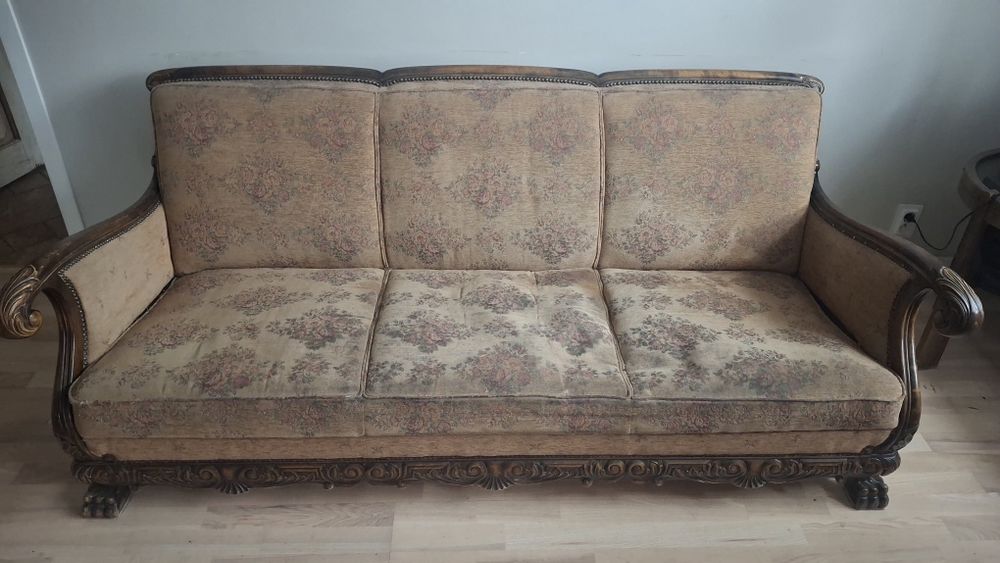 Piękny, solidny komplet sofa i dwa fotele
