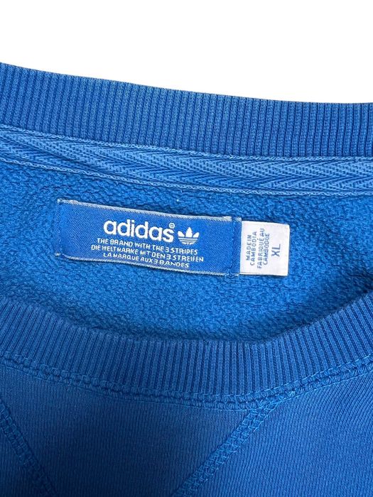 Adidas Originals bluza męska XL bez kaptura niebieska bawełna paski