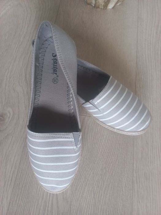 Buty damskie- Espadryle, baletki szare nowe r.38