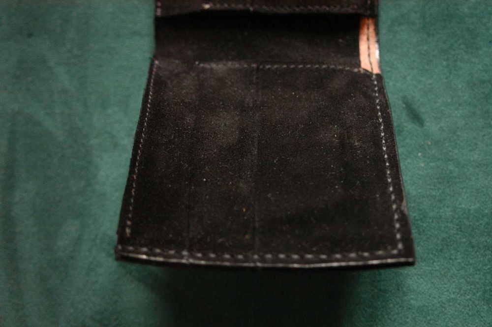 Czarny skórzany portfel handmade