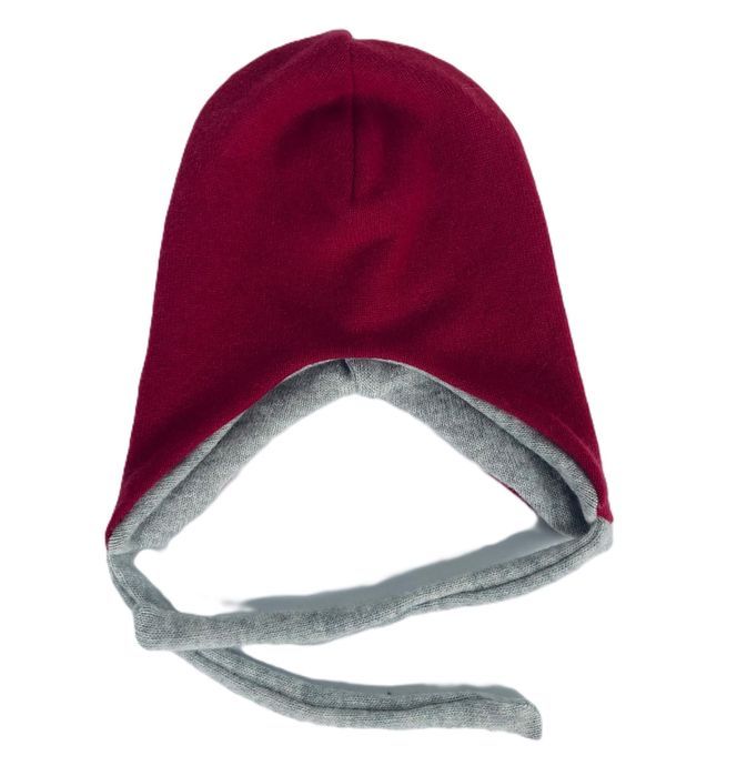 Czapka wiązana 74/80 cm wełna merynos merino 100% kaszmir wool