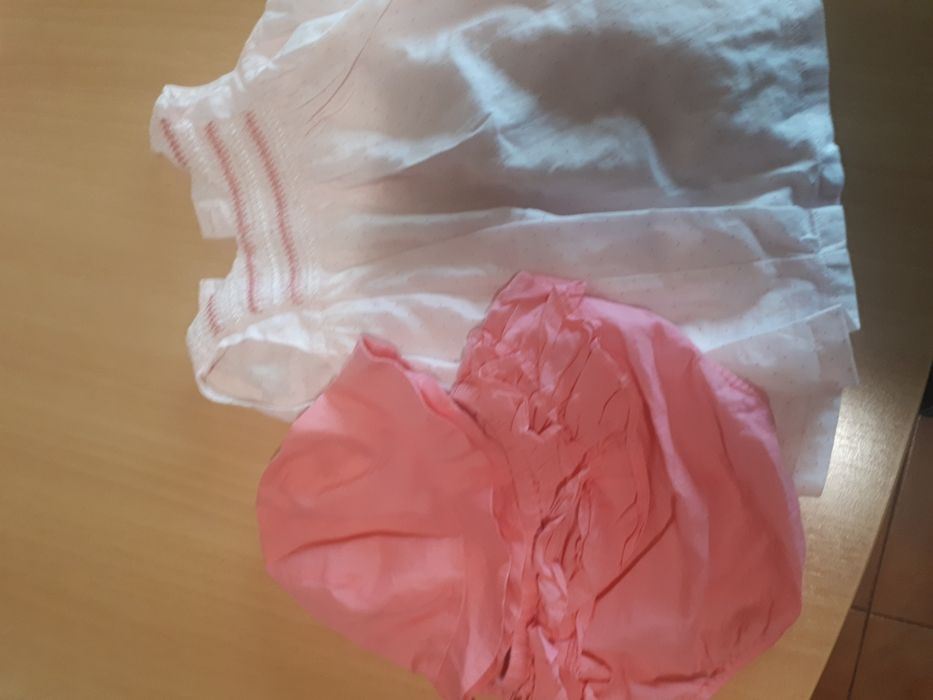 Conjunto vestido + tapa fralda + chapéu 3-6 meses Benetton
