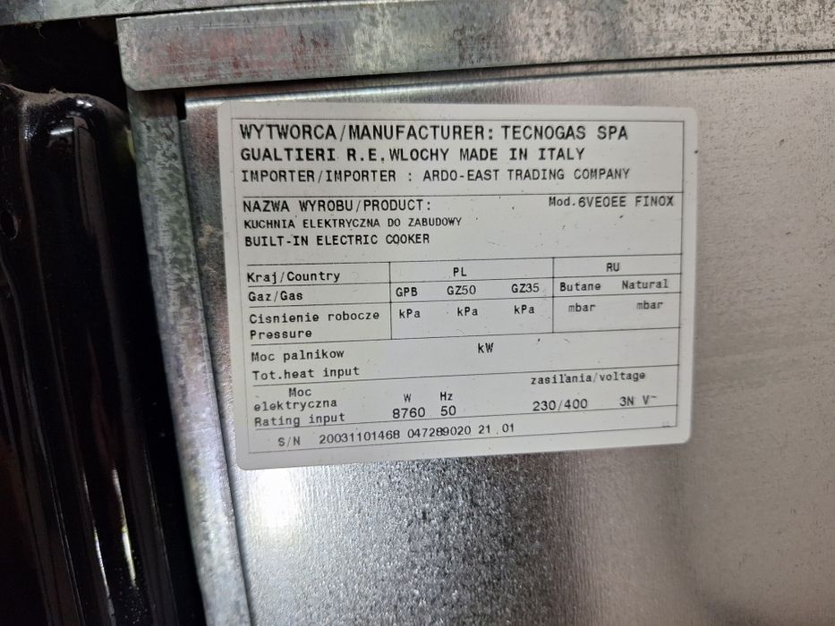 Piekarnik elekryczny Ardo +płyta kuchenna  Ardo