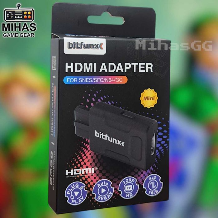 HDMI адаптер Bitfunx для Nintendo N64, GameCube, SNES — 720p