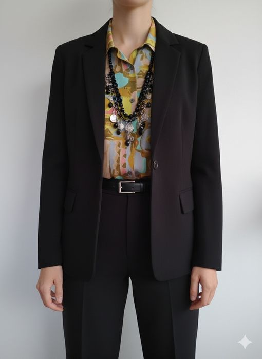 Blusa com padrão, acetinada - Tamanho L/XL