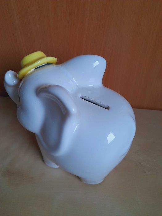 Dwa ceramiczne słoniki - skarbonki