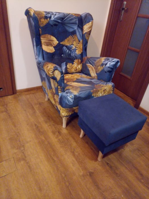Pufa stylowa glamour pufa do fotela uszak