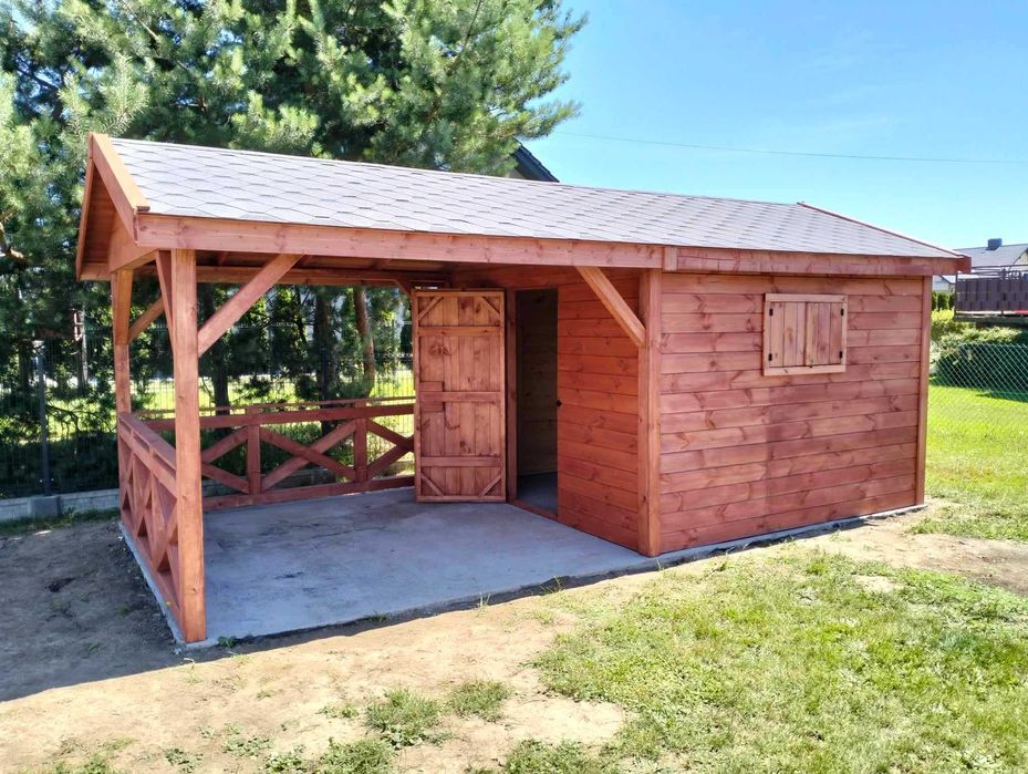 Domek narzędziowy z altanką 2w1 Kormoran 3x6 -Altany/Domki narzędziowe