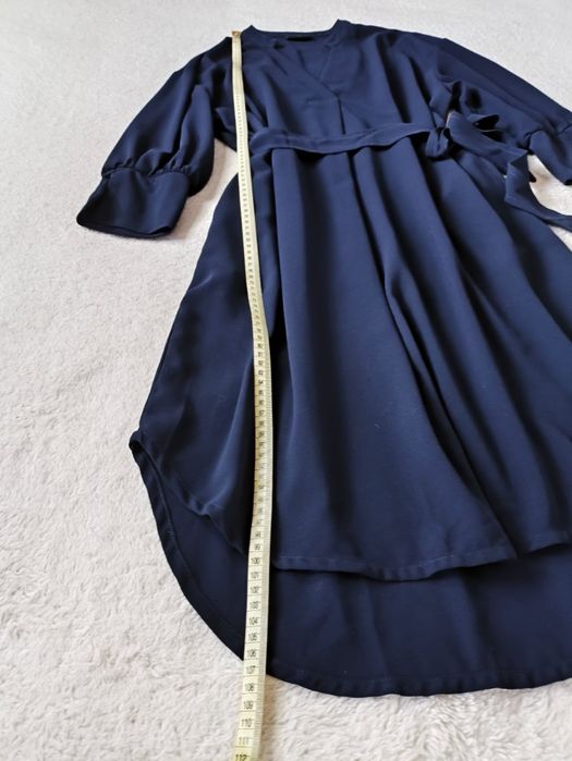 Sukienka midi granatowa kopertowa