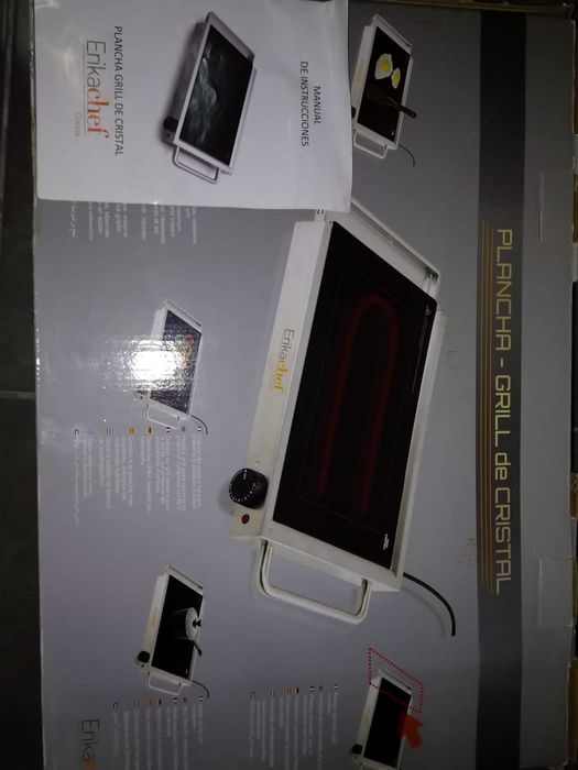 Grelhador com placa de cristal antiaderente