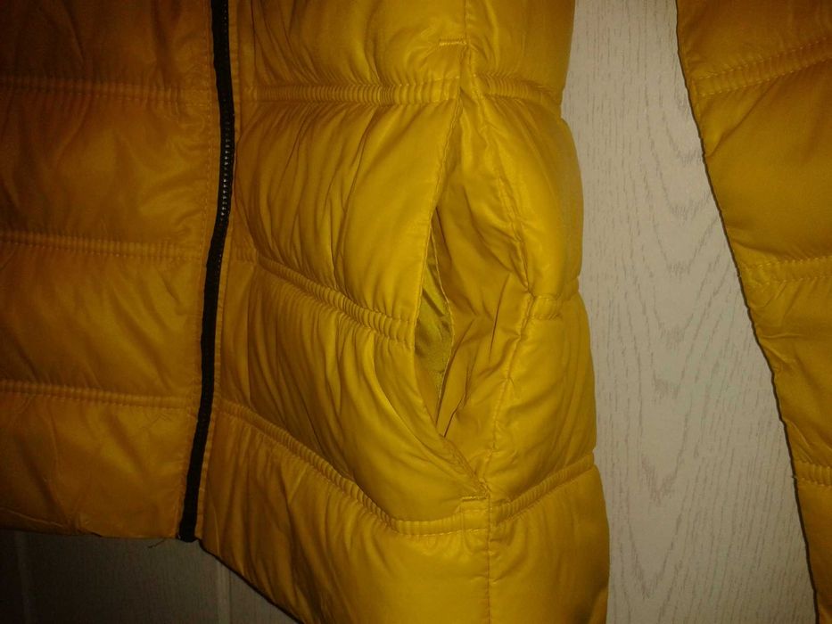 Kurtka damska pikowana lekka ciepła wodoodporna ŻÓŁTA BŁYSZCZĄCA r. M