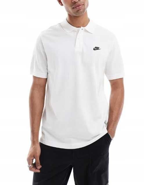 Koszulka polo męska NIKE biała r. S