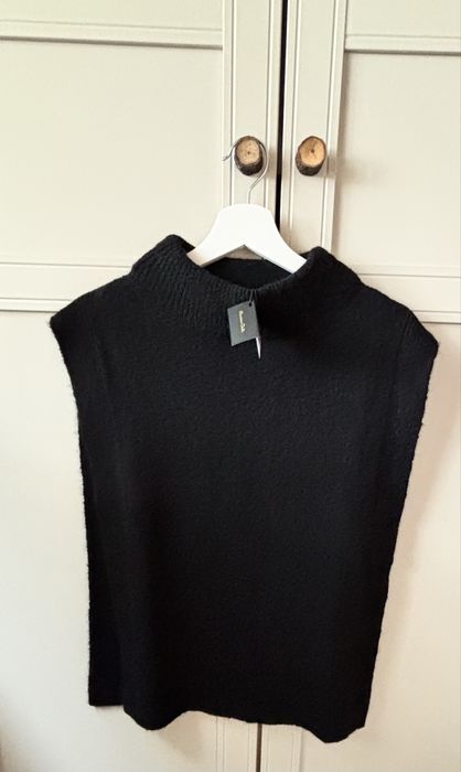 Kardigan Massimo Dutti czarny nowy z rozcięciami