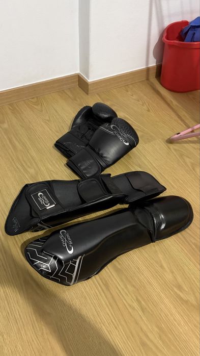 Luvas e Protege-Tibias/Caneleiras para Muay Thai