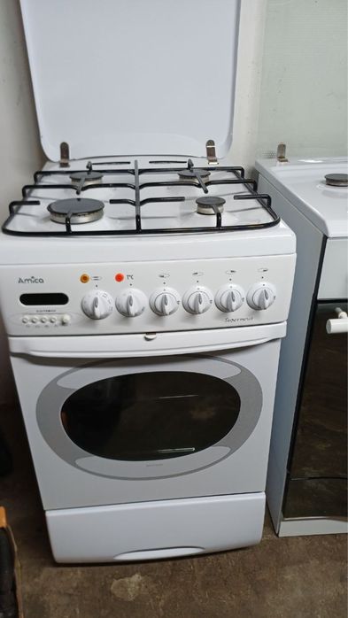 Газові плити привезені з Європи 50-60см. Білі і нержавійки.