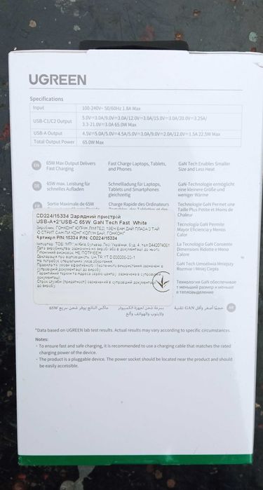 Мережевий зарядний пристрій UGREEN CD244
