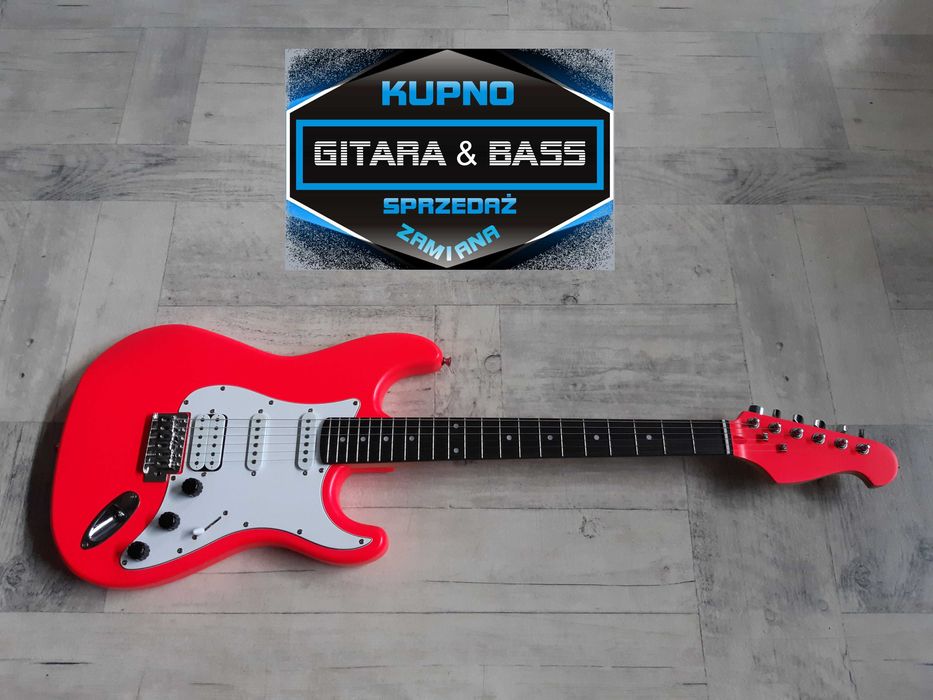 Piękna Gitara Stratocaster- Pink Neon -HSS- wysyłka Gratis lub zamiana