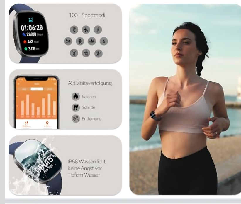 Smartwatch updei pink