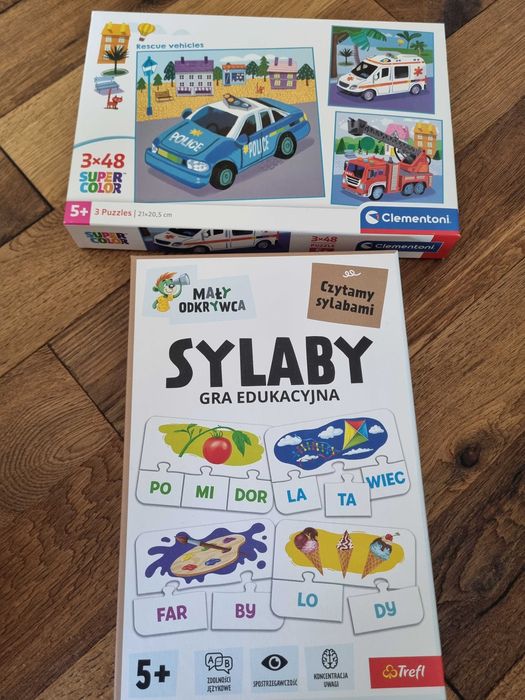 Sylaby i puzzle auta