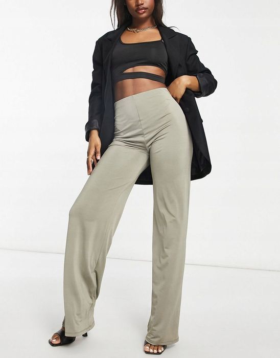 Spodnie khaki damskie długie casual proste 32 2dcc