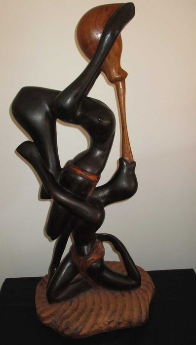 Escultura Artesanato Tribal Arte Africana Madeira Maciça 80 cm