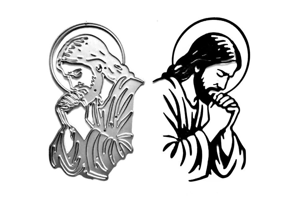 Wykrojnik JEZUS _modlący się _ zadumany  *Wielkanoc* Prymicja*