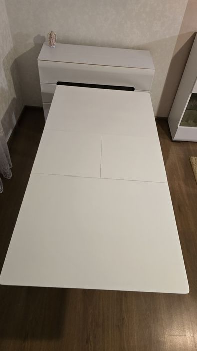 Стіл Торіно  розкладний, дерево ясень масив Білий