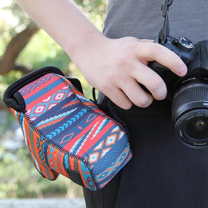 USA Gear Capa para câmara DSLR com proteção de neoprene, alça para cinto e armazenamento de acessórios