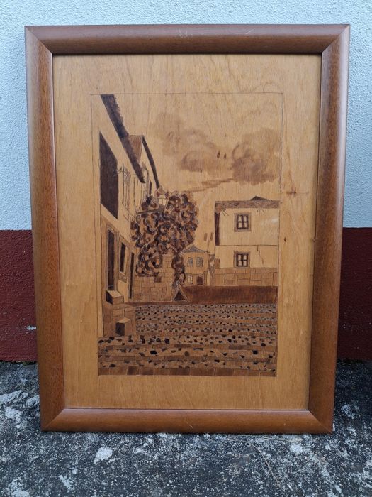 Quadros em Pirogravura em madeira64740610326018120