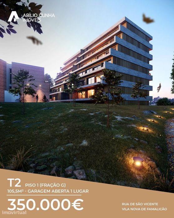 Apartamento T2 Novo | 105,5 m² | Garagem | Famalicão | 350.000 € — Gavião, Braga