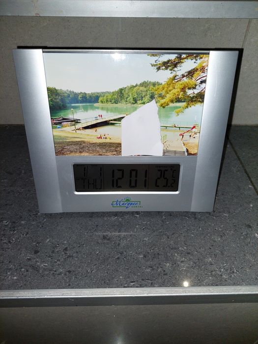 Zegarek budzik ramka do zdjęć stojący temperatura