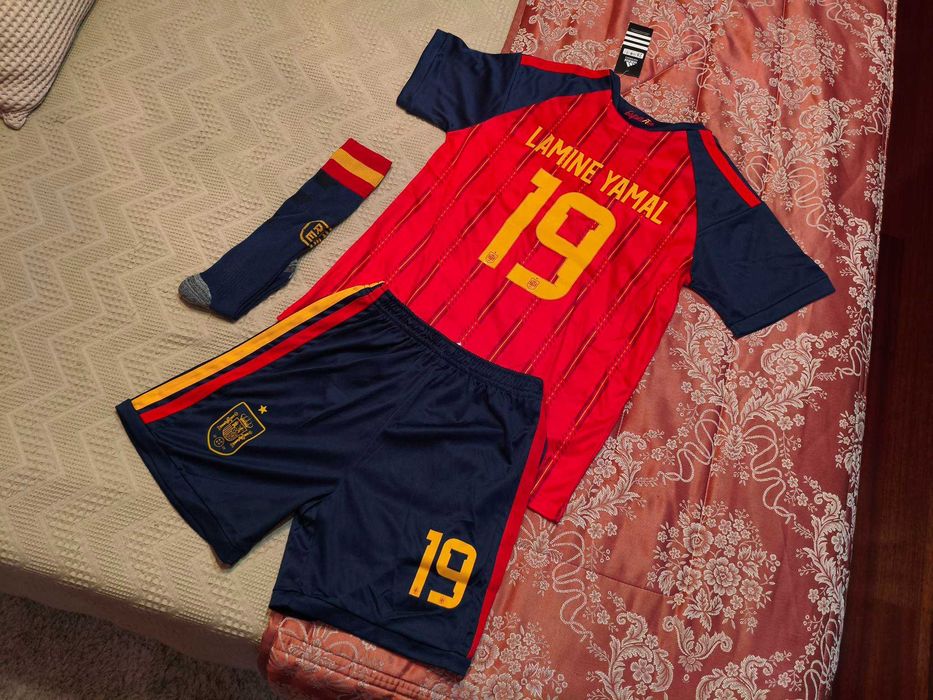 Camisola Criança Lamine Yamal 19 | Equipamento Espanha | NOVO