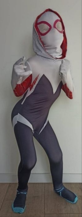 Nowy strój kostium Spiderman Gwen Stacy Ghost Spider Spidey Marvel (Rozm.120)
