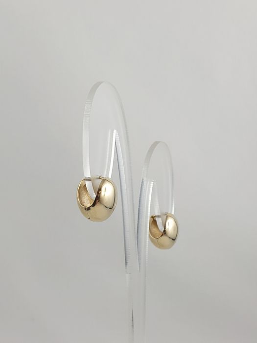 Obłędne modne złote nowe kolczyki Au.585  kulki