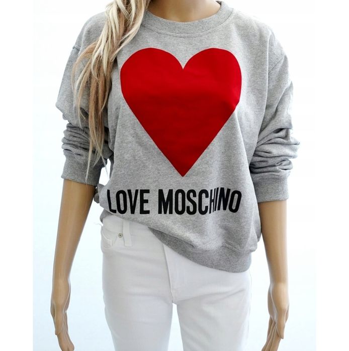 Szara bluza z sercem Love Moschino 40 L