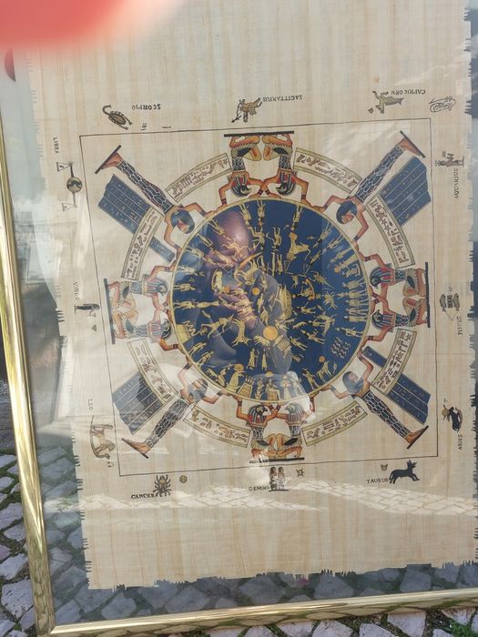 Papiro original e emoldurado