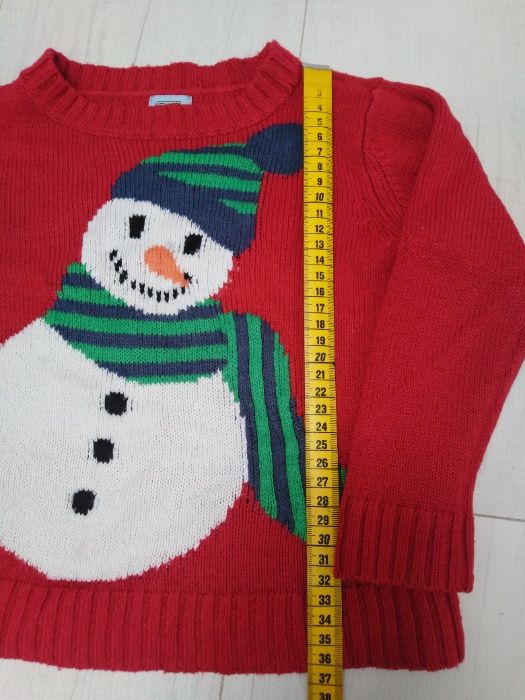 Sweter zima, 18-24 m, 92 cm, sweterek F&F, bałwanek