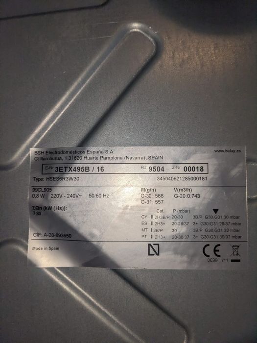 Fogão gás Balay -bom.estado