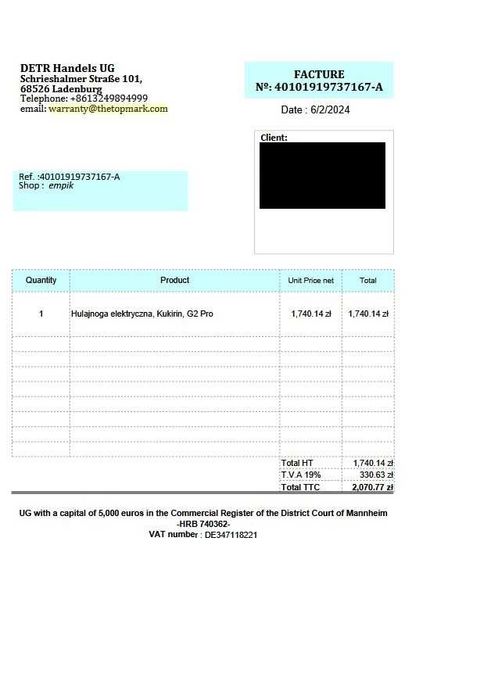Hulajnoga Elektryczna KuKirin G2 Pro na Gwarancji