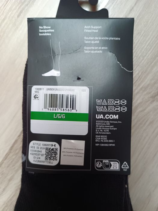 6pak skarpet męskich under armour rozmiar L 43