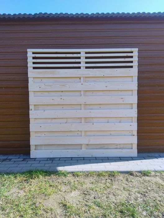 Płot / panel drewniany ogrodzenie z lamelkami 180cm x 180cm