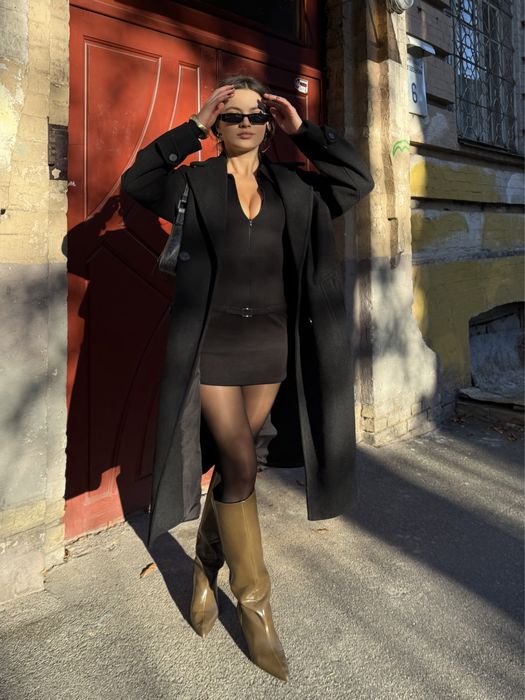 Платье мини черное