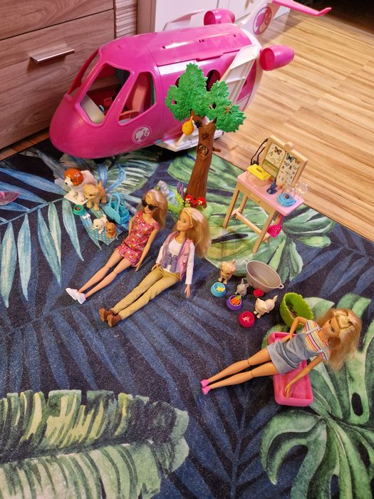 Samolot Barbie+zestawy +lalki
