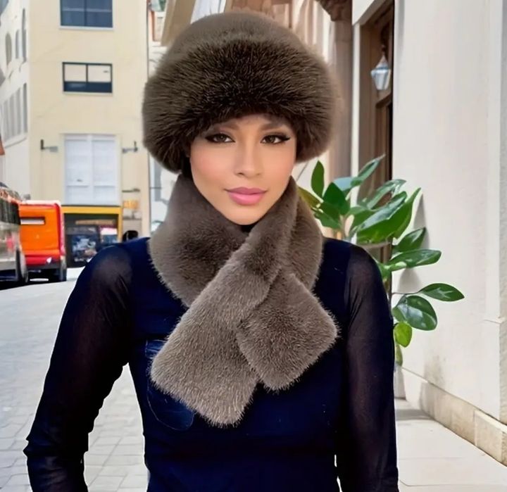 Зимові хутрові набори шапка і шарф