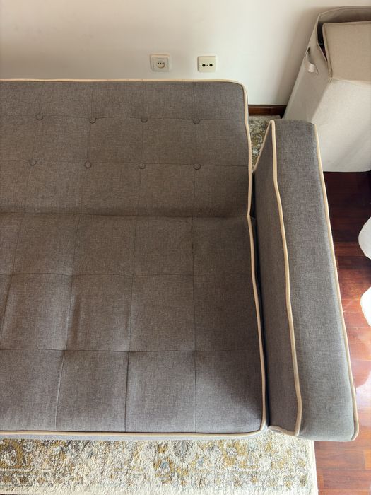 Sofá-cama cinzento