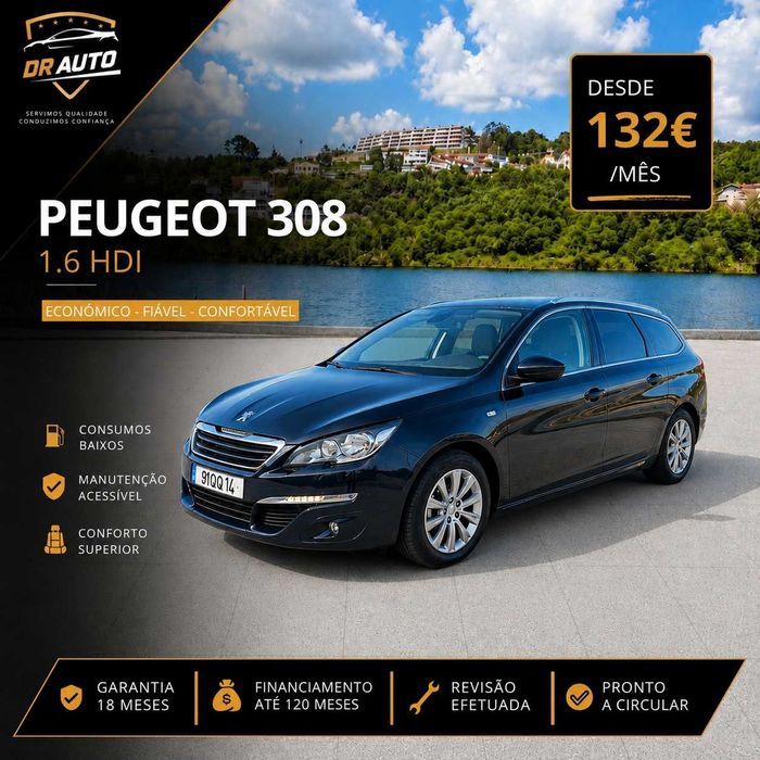 PEUGEOT 308 SW 1.6 HDi -Desde 132€ por mês