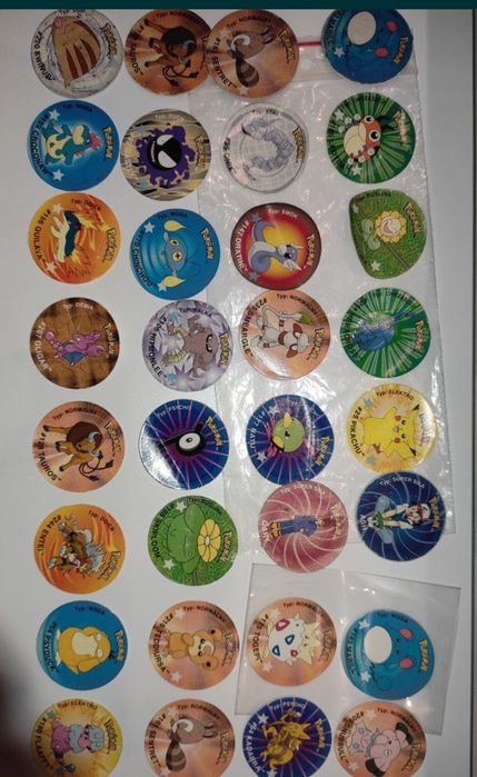 Kolekcja pokemon tazo set 1 Duo flesz metal naklejki 3d