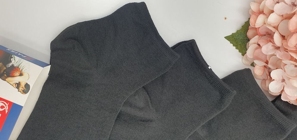 Czarne bawełniane skarpetki męskie 40-44 średnio długie dłuższe stopki