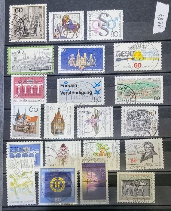 Niemieckie stemplowane  znaczki z rocznika 1984