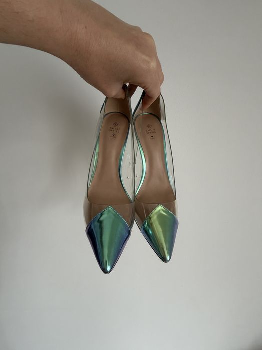 Buty na obcasie transparentne rozmiar 38 mermaid holograficzne